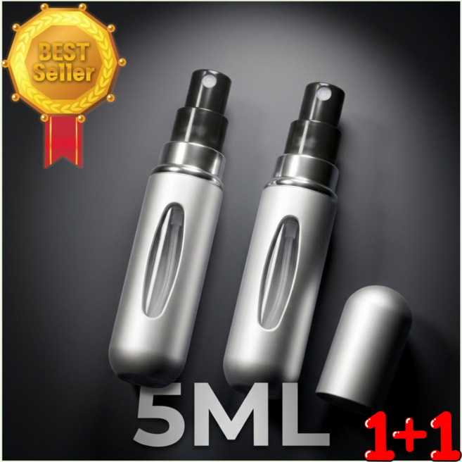 딜로그 원터치 펌프형 리필간편 새지않는 향수공병 5ml, 2개, 실버