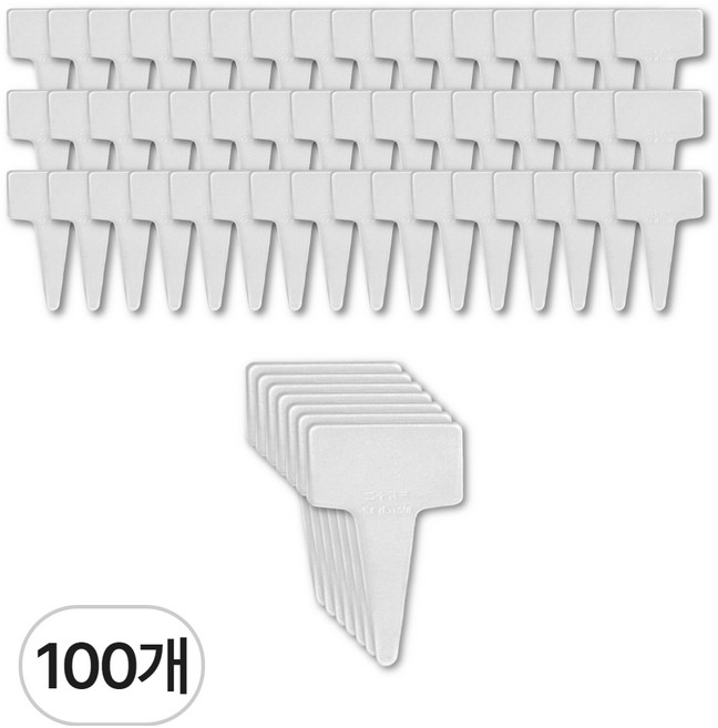 쵸록101 식물 이름표 반투명, 100개, T자형