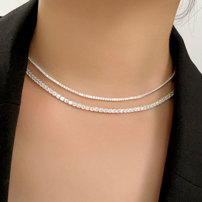 향기레시피 925 실버 지르코니아큐빅 테니스목걸이