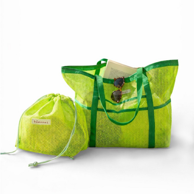 배온니 자체제작 2in1 지퍼 망사가방 비치백 물놀이 텀블러 가방