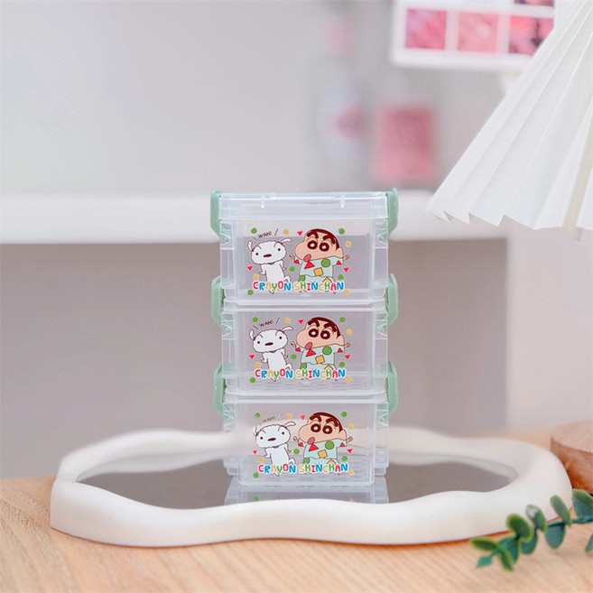 문구보따리 산리오 미니 수납함 악세사리 정리함 3단 미니 정리함, 1_짱구, 1개