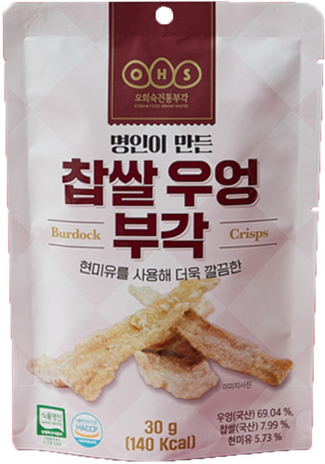 [오희숙전통부각] 찹쌀우엉부각30g X 5봉, 5개, 30g