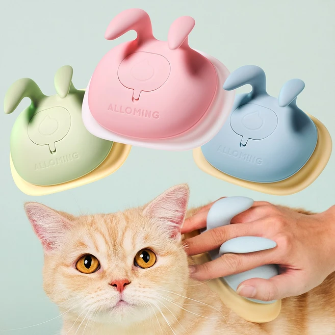 알로밍 트루그루밍 브러쉬 강아지빗 고양이빗 겸용 그립모듈 & 트루그루밍 모듈, 1개, 화이트 - 쿠팡