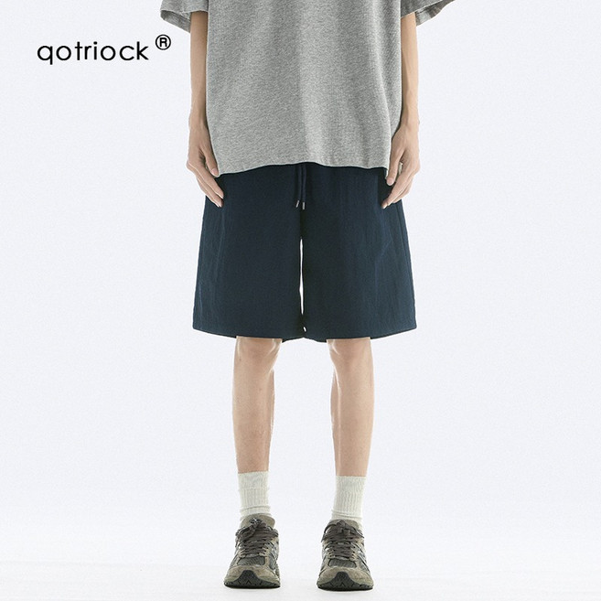 夏季薄款休閒短褲 寬鬆透氣速乾短褲男