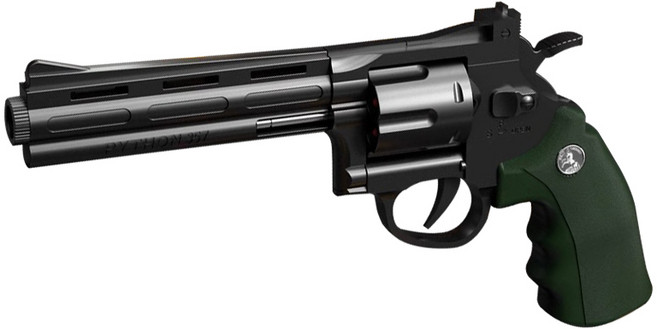 UB 더블액션 리볼버 탄피배출 너프건 연발사격 장난감 선물용, 블랙그린 대형, 1개, 대형_블랙그린