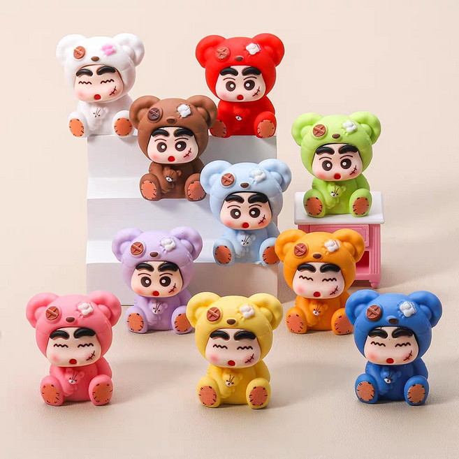 10종 곰돌이 짱구 피규어 인테리어 소품, 1