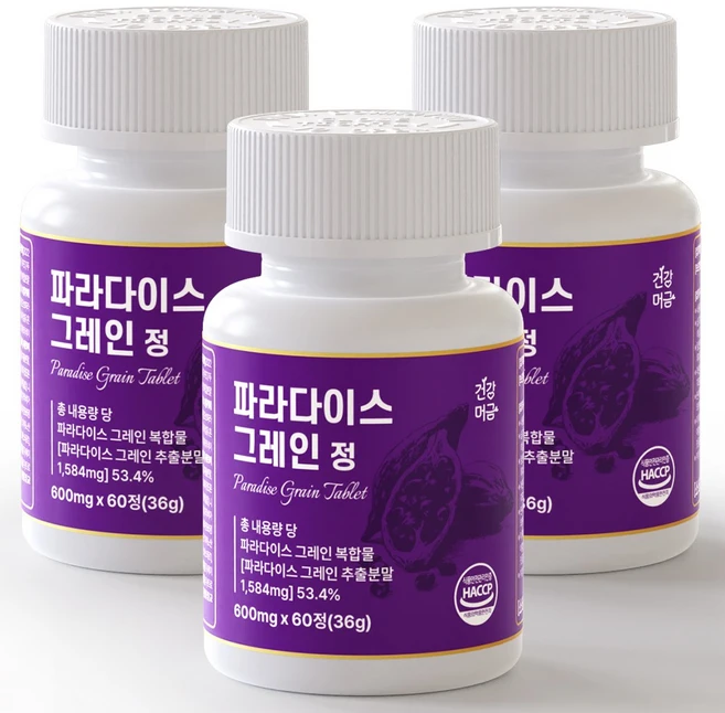 건강머금 파라다이스 그레인 버닝 20배 농축 6파라돌 식약처인증, 3개, 60정 - 쿠팡