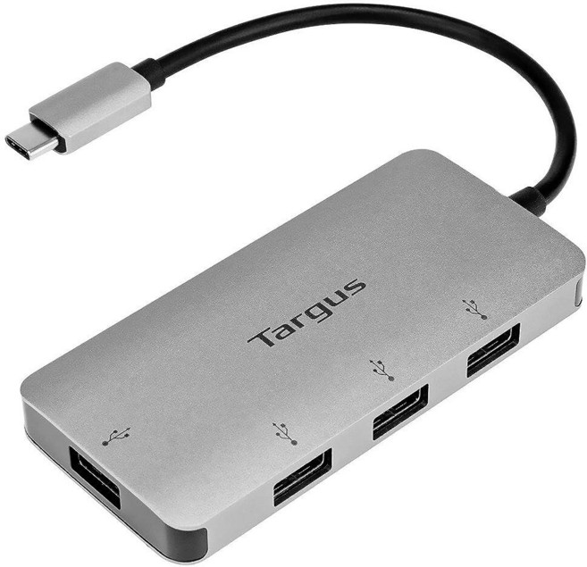 Targus USB-C to 4포트 USB-A 허브 그레이 ACH226EU 152354, Targus USB-C to 4포트 USB-A 허브,