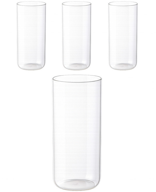소소낫 높은형 내열유리컵 430ml, 4개, 투명