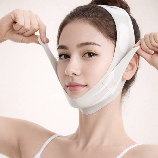 NOMIO 얼굴 리프팅밴드 V라인 턱선 윤곽밴드, 1개, 그레이