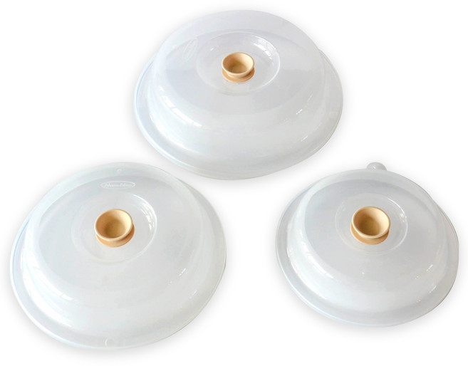 국산 대형 전자렌지용 뚜껑 전자렌지 푸드커버 음식 그릇 덮개 3종세트, 투명 기본형, 1세트