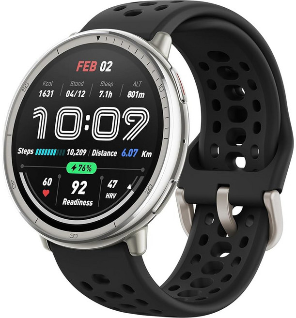 Amazfit 액티브 2 스마트 워치 44mm 방향성이 있는 GPS 지도 피트니스 트래커 10일 배터리 슬립 모니터 160개 이상의 스포츠 모드 방수 블랙 실리콘