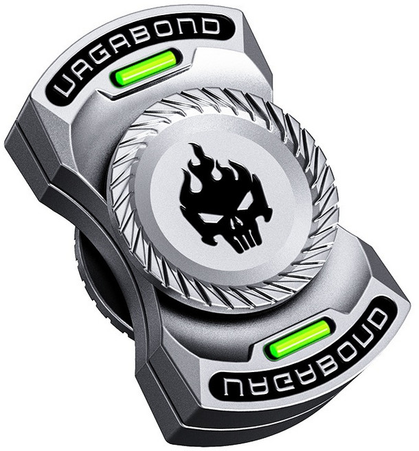 VAGABOND 金屬指尖陀螺 合金材質 EDC玩具, 1個, 夜光銀(推牌/按壓/旋轉 三合一), 夜光銀