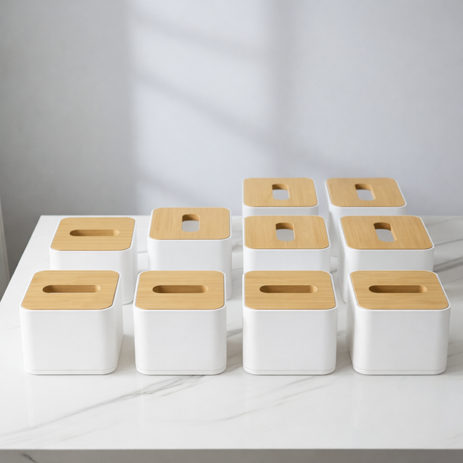 스탠다 업소용 냅킨 통 홀더 정사각 티슈 케이스, 화이트 정사각, 10개