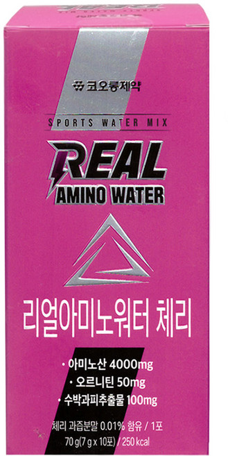 코오롱 리얼아미노워터 체리맛 아미노산 보충 음료, 70g, 6개