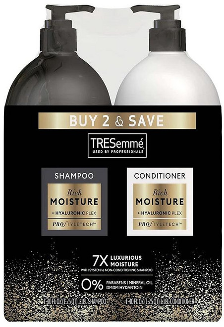 트레제메 모이스처 리치 샴푸 컨디셔너 1.18L 각1개입 세트 TRESemme Moisture Rich Shampoo & Conditioner, 1개, 18L