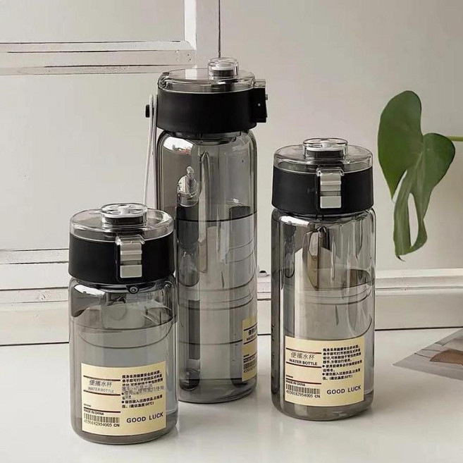 無印風男女學生塑膠隨行杯 350ml, 黑色6, 1個, 750ml