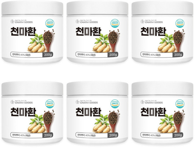 천마환 국산 천마 뿌리 식약처 HACCP 인증, 6개, 200g