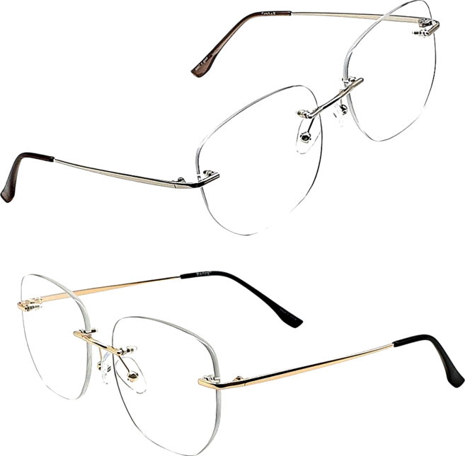 [당일발송] 페이스오프 긱시크 다각형 무테안경 블루라이트 차단 안경 남자 여자 남성 여성 명품 안경테