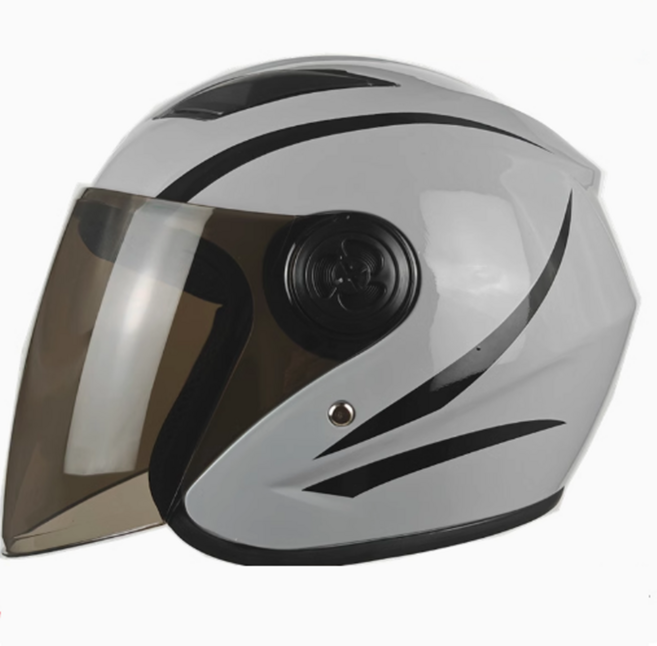 마이아이 빅사이즈헬멧 65cm 73cm 큰머리 XXXXXXL 넥워머 대두 오토바이 반모 3/4 큰사이즈 헬맷, 유광그레이(스모그쉴드), 6XL