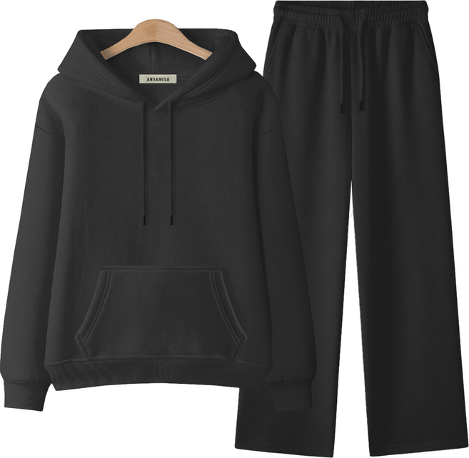 몰토벨리노 [ANSANGSA] 무지 남녀공용 후드 상하SET