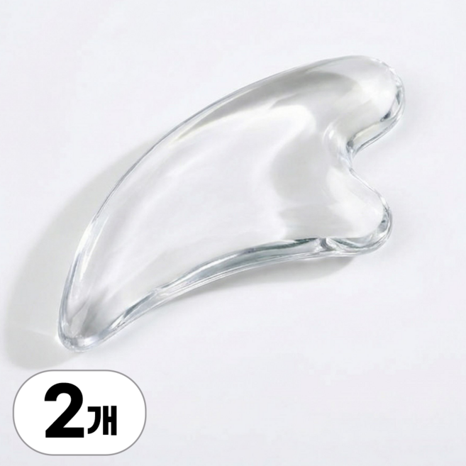 서린핏 크리스탈 페이스 하트 괄사 마사지기, 투명, 2개