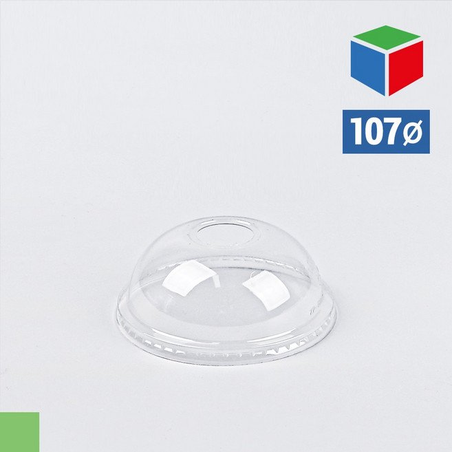 PET투명컵 LO 107파이 뚜껑 (돔구멍) #, 500개