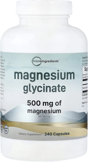 겨울선물 Micro Ingredients 마그네슘글리신산 240캡슐(캡슐당 166mg) 특별선물, MicroIngredients마그네슘글리신산240캡슐캡, 1개 - 쿠팡