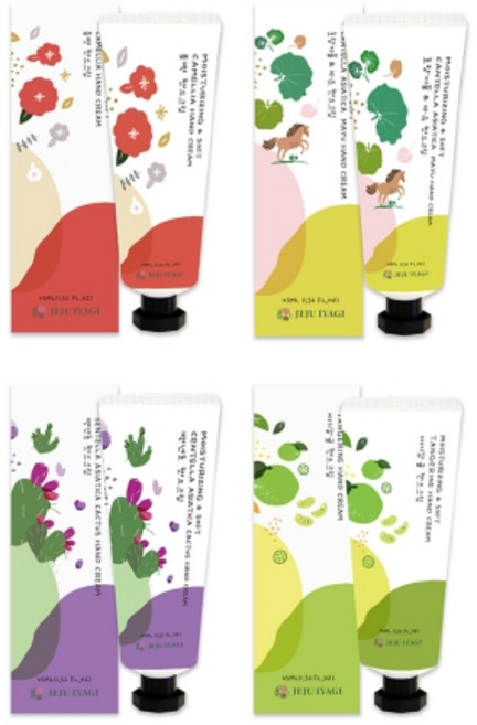 [유기농] 제주 플라워 핸드크림-동백향45ml 호랑이풀&마유 백년초 애기감귤 4종세트 보습, 1개, 45ml