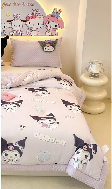 可愛卡通造型被子 柔軟親膚 輕盈透氣 四季皆宜, 庫洛米