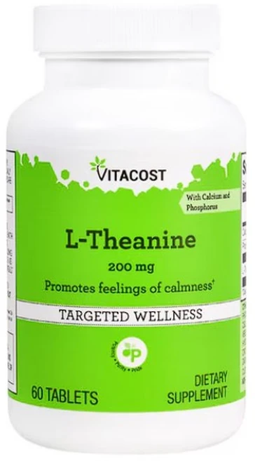 비타코스트 L-테아닌 200mg Vitacost L-Theanine 200 mg 60정, 1개 - 쿠팡