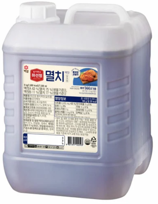 CJ제일제당 하선정 멸치 액젓 알뜰형, 9kg, 1개