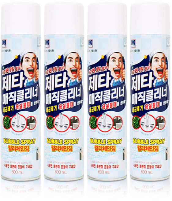 제타 욕실 청소용 거품 분사 매직클리너, 600ml, 4개