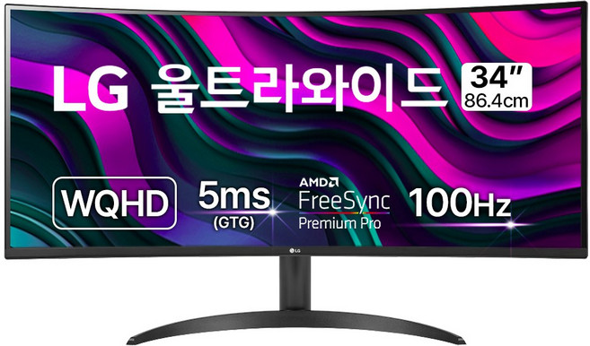 LG전자 WQHD 울트라 와이드 모니터, 86.4cm, 34WR50QK