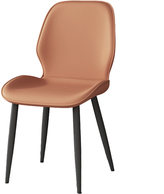 義式皮革餐椅 防水皮革 柔軟舒適 加厚材質 碳素鋼椅腳, 咖啡色, 1件