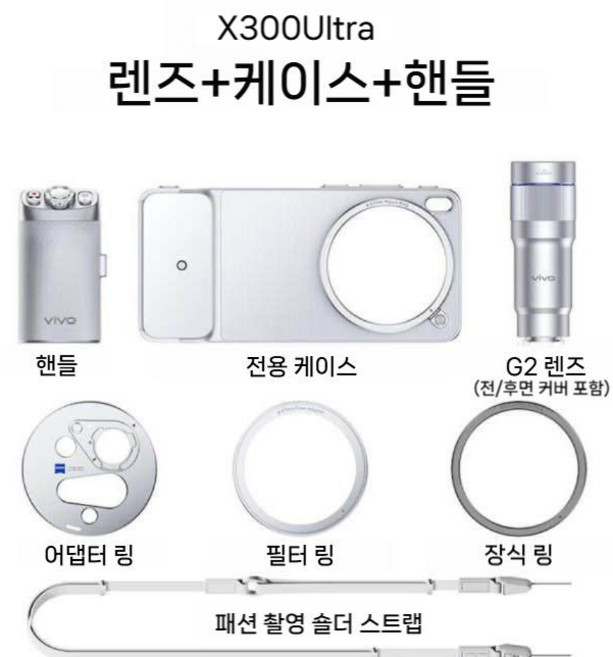 vivo X300Ultra 스마트폰 G2 200mm 망원렌즈 비보 핸드폰 전용 촬영 키트, 1개, X300Ultra G2렌즈+케이스+핸들