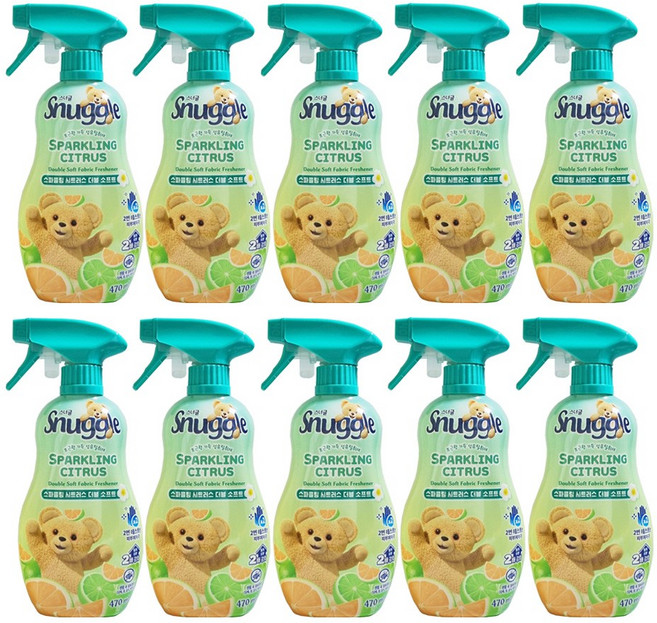 스너글 스파클링 시트러스 더블 소프트 섬유탈취제 본품, 470ml, 10개