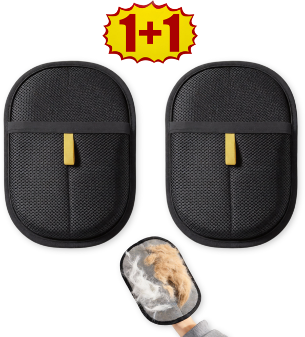 반려동물 정전기 털 제거 장갑 양방향 브러시 그루밍 브러쉬 대형, 2개, 검정색