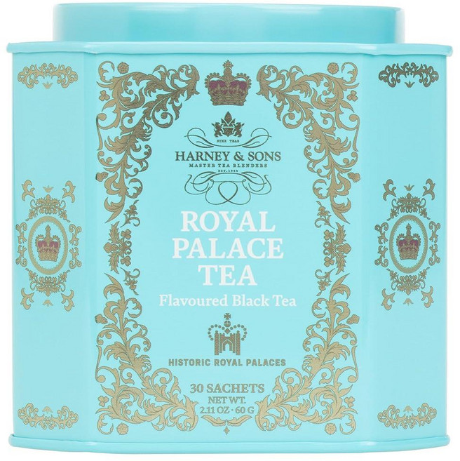 Harney Sons 타워 오브 런던 홍차 스톤 프루트 베르가못 꿀 맛 | 30봉지 역사적인 왕궁 컬렉션틴 디자인은 다를 수 있음 161819