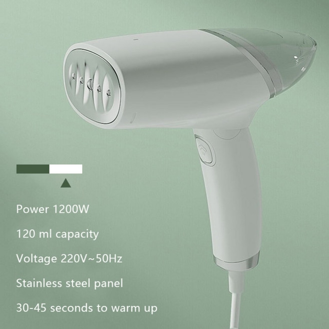 핸디형 미니 스팀 다리미 강력한 휴대용 접이식 의류 수직 전기 가정 1200W, 7.02 - UK