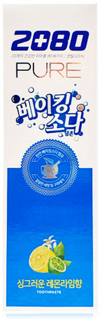 2080 베이킹소다 퓨어치약 레몬라임 120g X 3개
