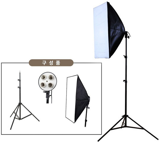 쇼핑몰 스튜디오 LED 촬영 조명 1인개인방송장비 4구 ini+57711Nk, 1세트, 4구(전구미포함)