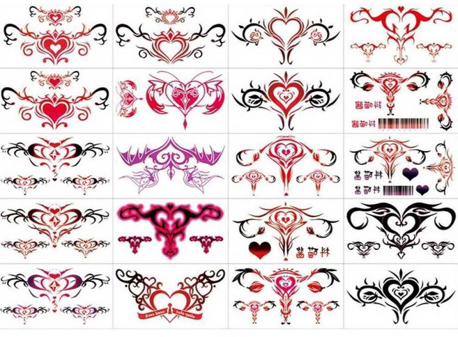자궁 스티커 헤나 노예 성인 특별한 선물 20장, 1개, B타입 자궁타투 10장 세트