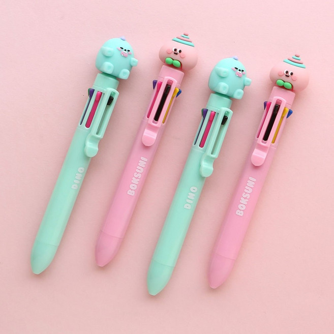 핑크풋 쪼꼬미 피규어 8색 볼펜 0.5mm, 랜덤발송