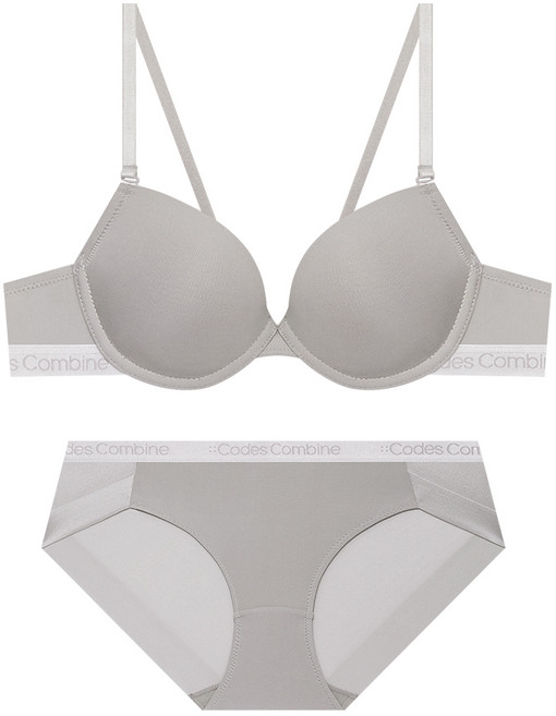 코데즈컴바인이너웨어 실버밴드 에센셜 브라 햄팬티 세트_베이지