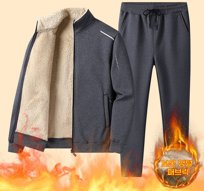 스타일닥터 겨울 캐시미어 트레이닝 세트 기모 도톰 긴팔 바지 중장년 투피스