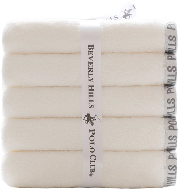 폴로코튼 코마사 40수 200G 호텔수건 기념타올 송년회 행사 돌 결혼 환갑 칠순 팔순 임직 답례품 단체주문제작, 오프화이트, 5개