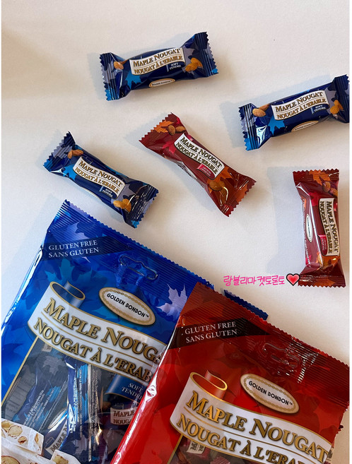 (1+1)골든봉봉 메이플 아몬드누가 소프트 크런키 고급간식 캐나다 누가캔디 GOLDEN BONBON, 2개, 100g