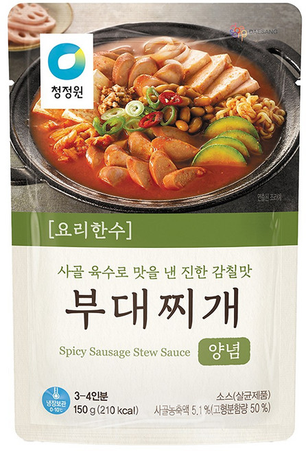 청정원 요리한수 부대찌개양념, 2개, 150g