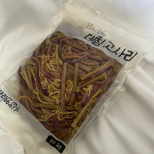 데친 고사리, 1kg, 1개